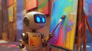 Un robot pintando un cuadro
