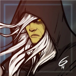 Raistlin con la túnica negra