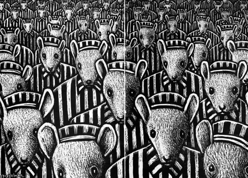 Los famosos ratones de Maus prisioneros en un campo de concentración